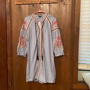 Unique lil dress by Signature Studio size Medium -NWT blue stripes